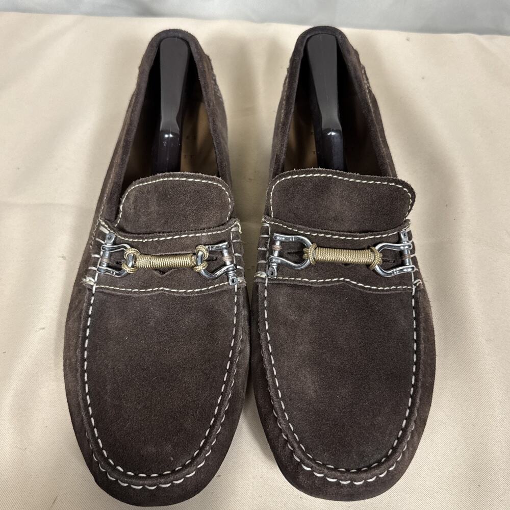 Robert Talbott Le Mans Men 10M Brown Suede Driving Loafers Horsebit Heritage